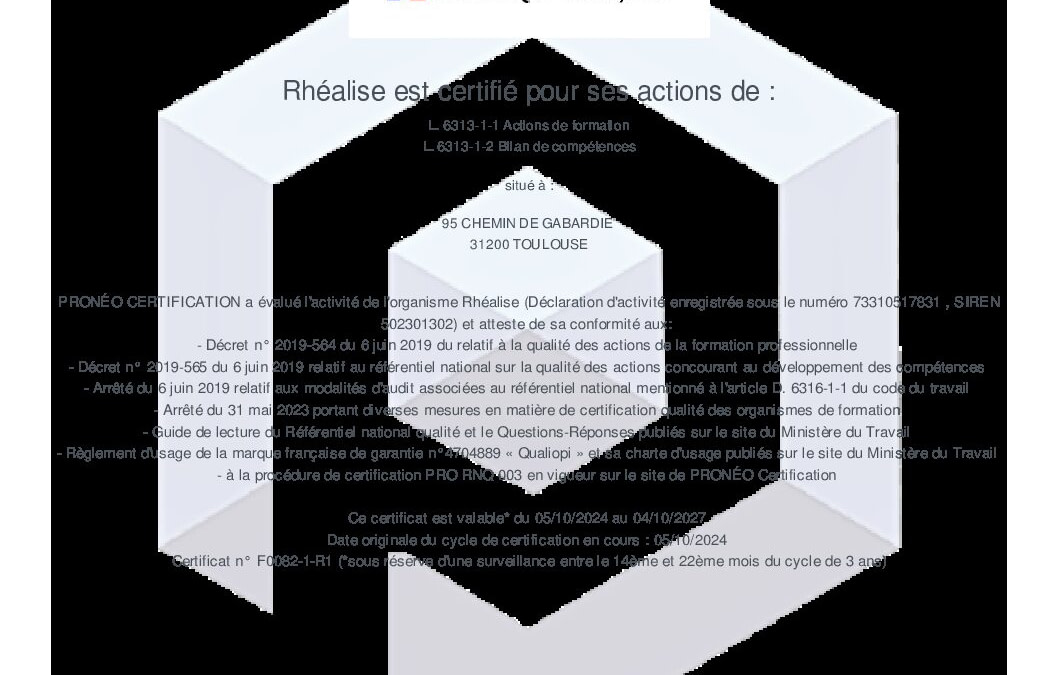 Renouvellement Certification Qualiopi